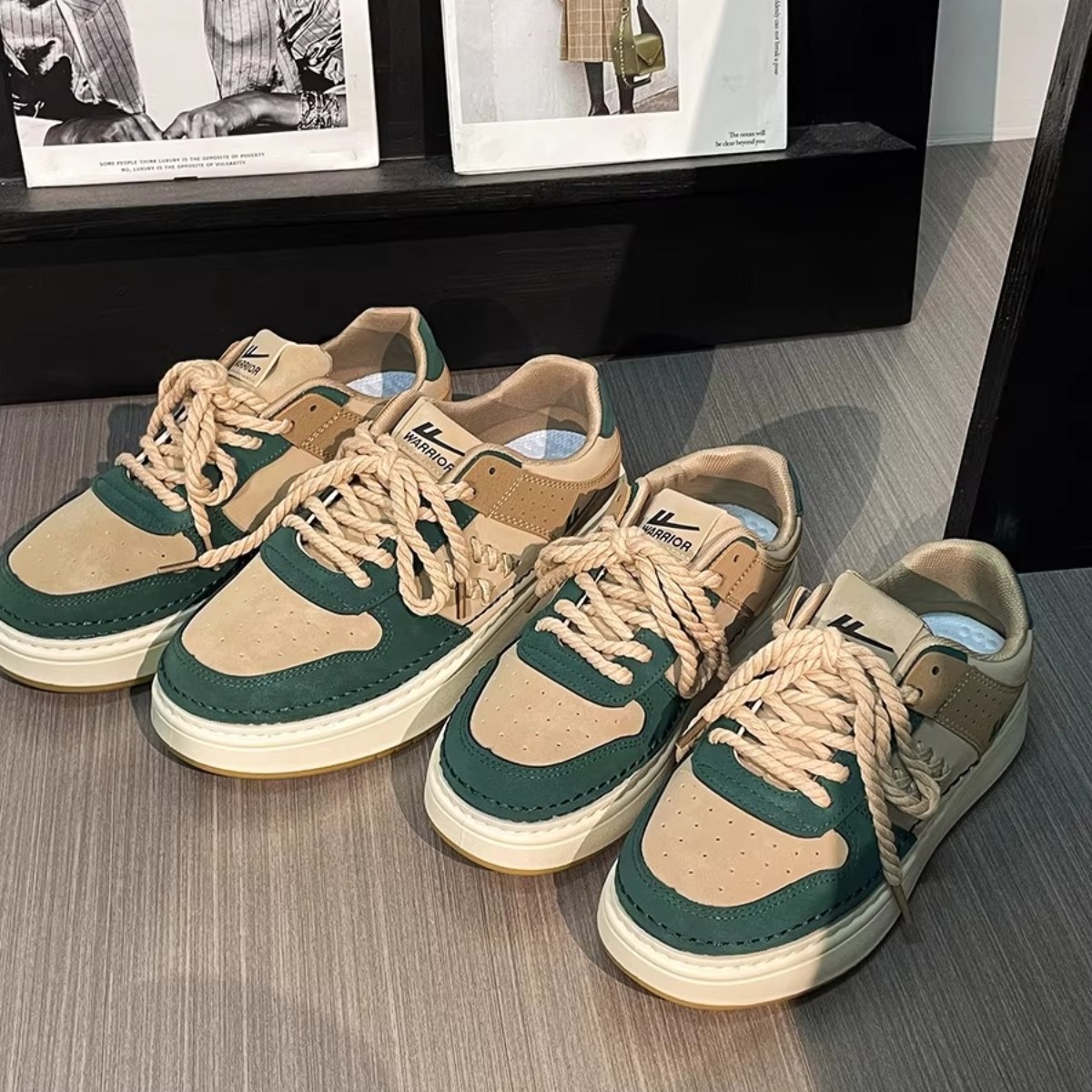 ペアルック ヘリテージ・リンク アースカラー ペアスニーカー